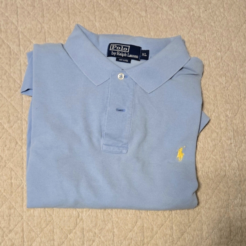 Polo by Ralph Lauren men's baby blue polo shirt. Size XL